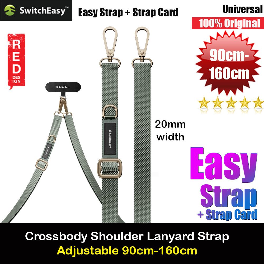 Switcheasy Easy Strap Crossbody Lanyard Shoulder Holder Card Link Adjustable Strap for any closed-bottom phone case (Sea Foam)