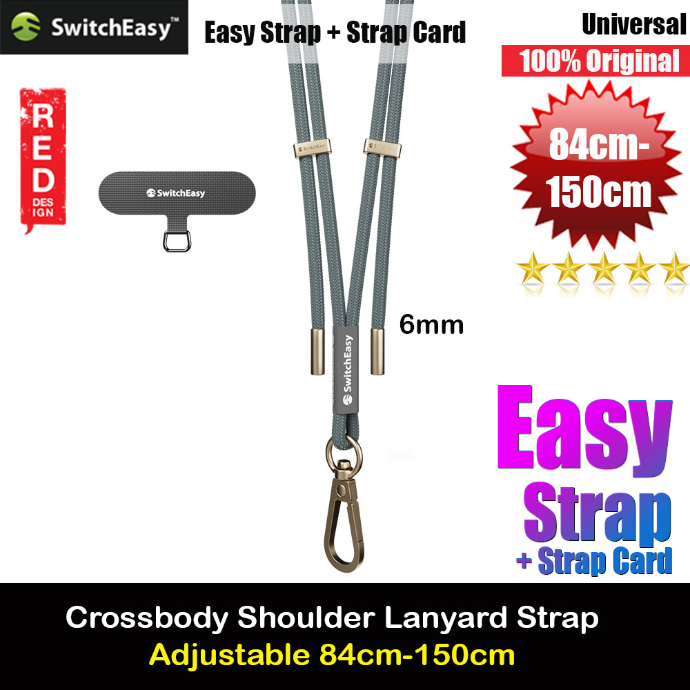 Switcheasy Easy Strap Crossbody Lanyard Shoulder Holder Card Link Adjustable Rope Strap for any closed-bottom phone case (Noctilucent Blue)
