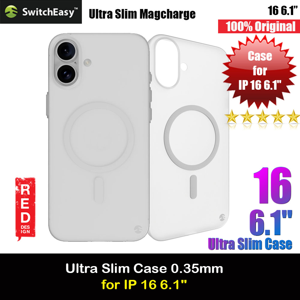 Switcheasy 0.35mm Ultra Slim Thin Msafe Magnetic Compatible Case for  iPhone 16 6.1 (Foggy White)