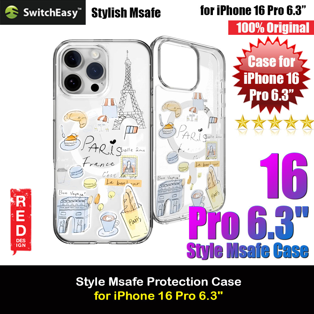 Switcheasy Style M Travel City Fashionable Magsafe Compatible Case for iPhone 16 Pro 6.3 (Paris)