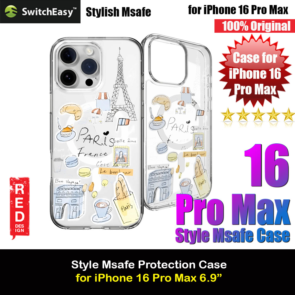 Switcheasy Style M Travel City Fashionable Magsafe Compatible Case for iPhone 16 Pro Max 6.9 (Paris)