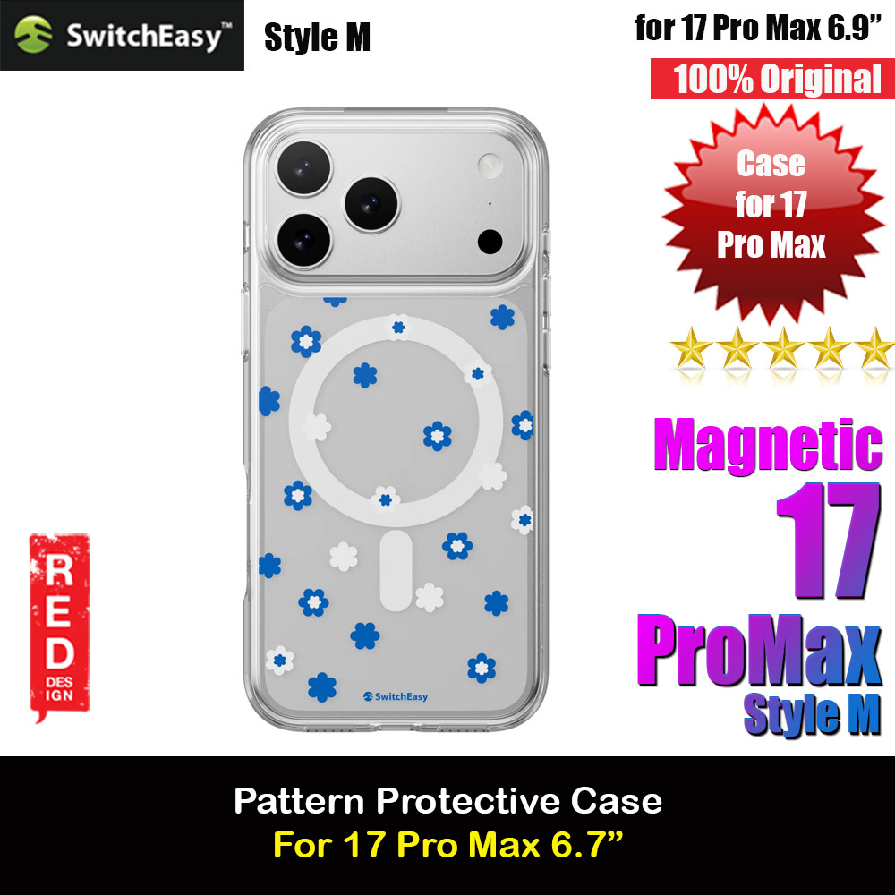 Switcheasy Style M Pattern Fashionable Magsafe Compatible Case for iPhone 17 Pro Max 6.9 (Blue)
