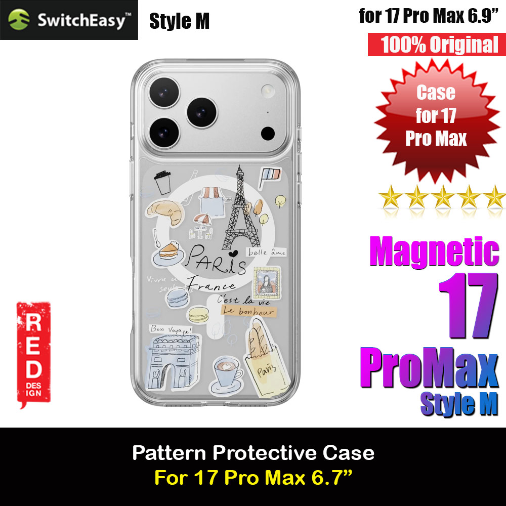 Switcheasy Style M Travel City Fashionable Magsafe Compatible Case for iPhone 17 Pro Max 6.9 (Paris)