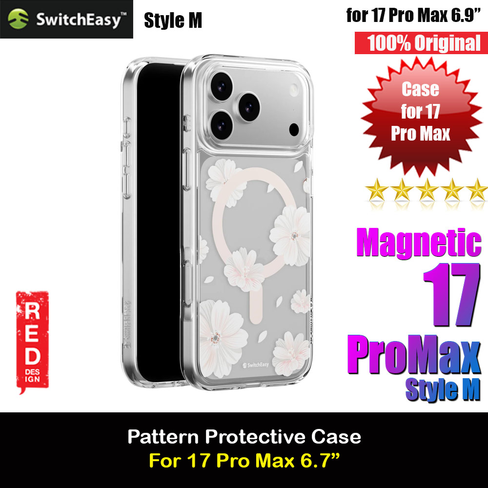 Switcheasy Style M Pattern Fashionable Magsafe Compatible Case for iPhone 17 Pro Max 6.9 (Flower)