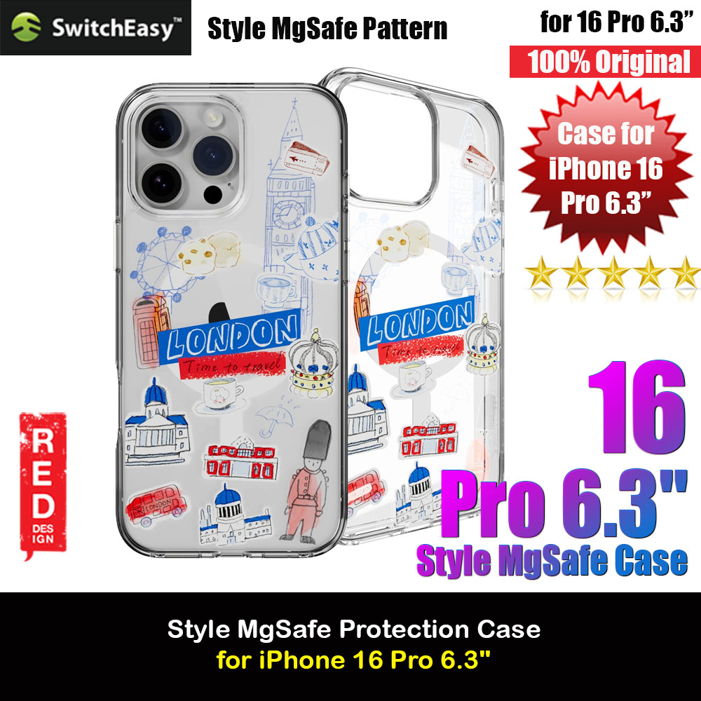 Switcheasy Style M Travel City Fashionable Magsafe Compatible Case for iPhone 16 Pro 6.3 (London)