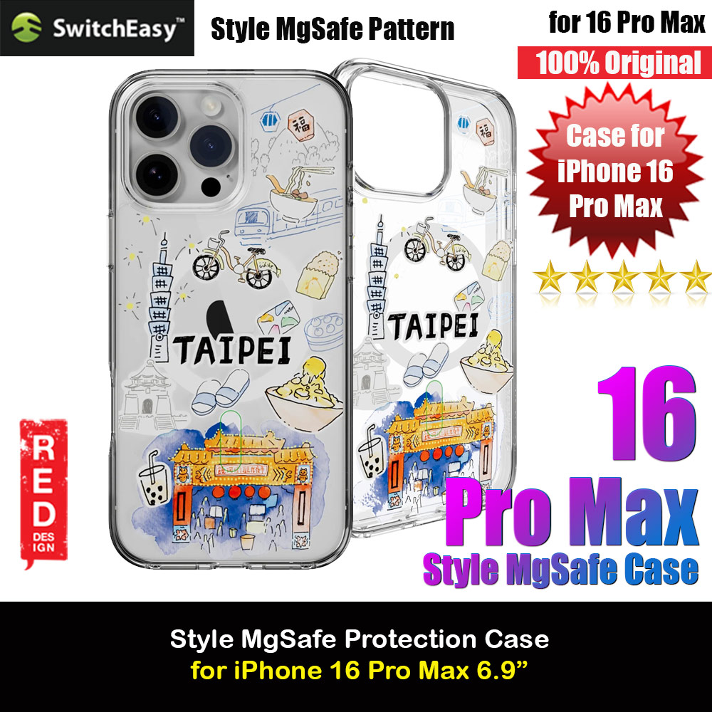 Switcheasy Style M Travel City Fashionable Magsafe Compatible Case for iPhone 16 Pro Max 6.9 (Taipei)