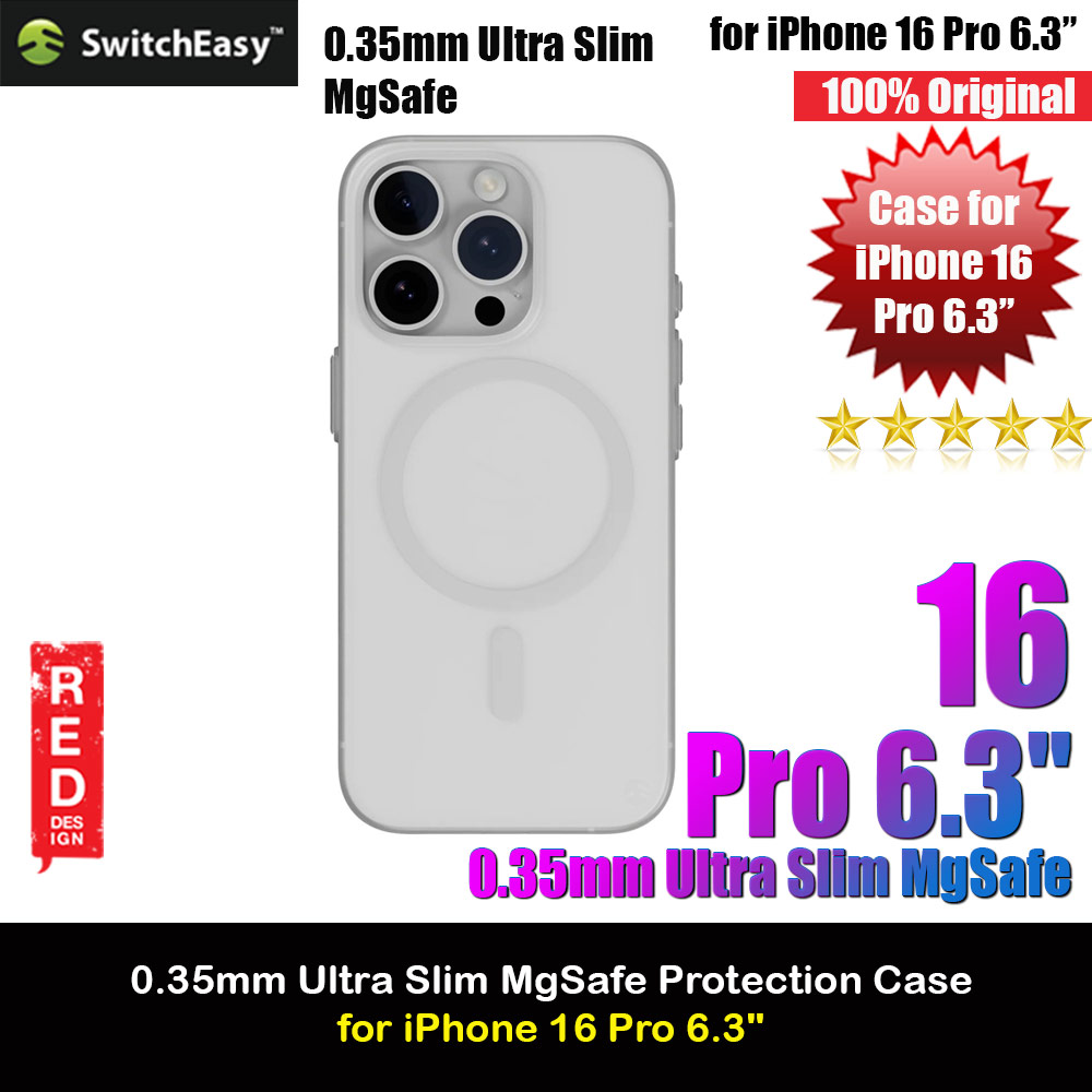 Switcheasy 0.35mm Ultra Slim Thin Msafe Magnetic Compatible Case for  iPhone 16 Pro 6.1 (Foggy Whtie)