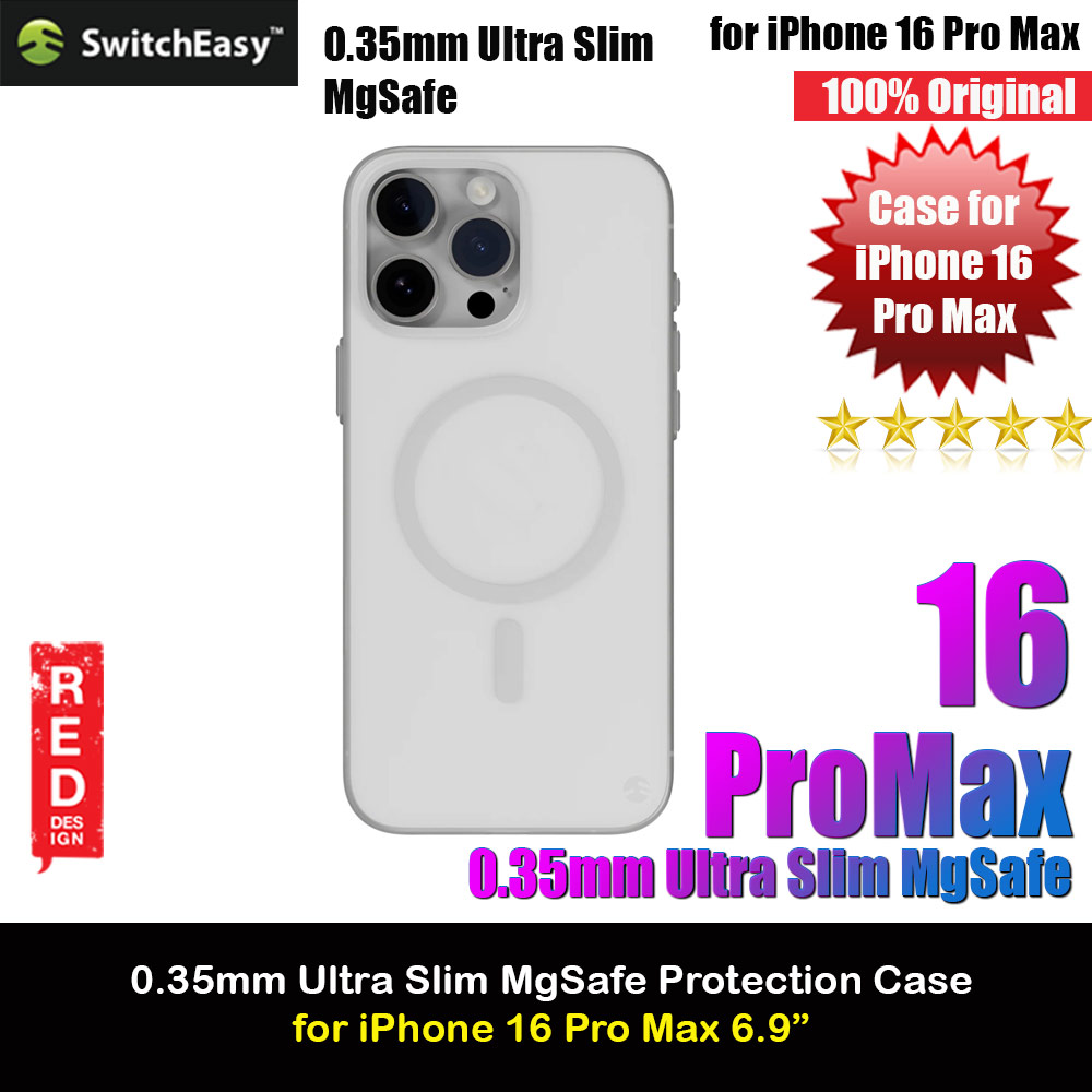 Switcheasy 0.35mm Ultra Slim Thin Msafe Magnetic Compatible Case for  iPhone 16 Pro Max 6.9 (Foggy White)