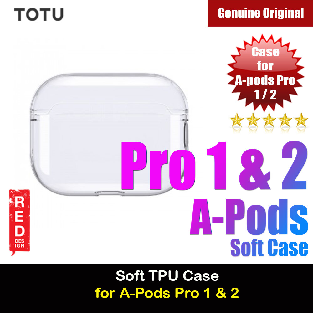 Totu Thin Drop Protection TPU Soft Transparent Case for Airpods Pro Airpods Pro 2 (Clear)