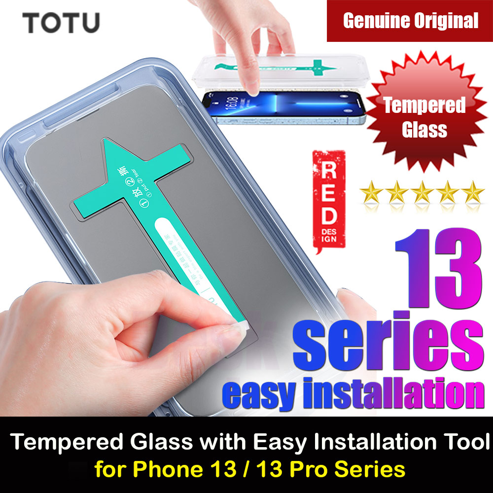Totu Full Coverage Tempered Glass with Easy Installation Tools with Dust Filter for iPhone 13 Pro 6.1 iPhone 13 6.1 (Clear)