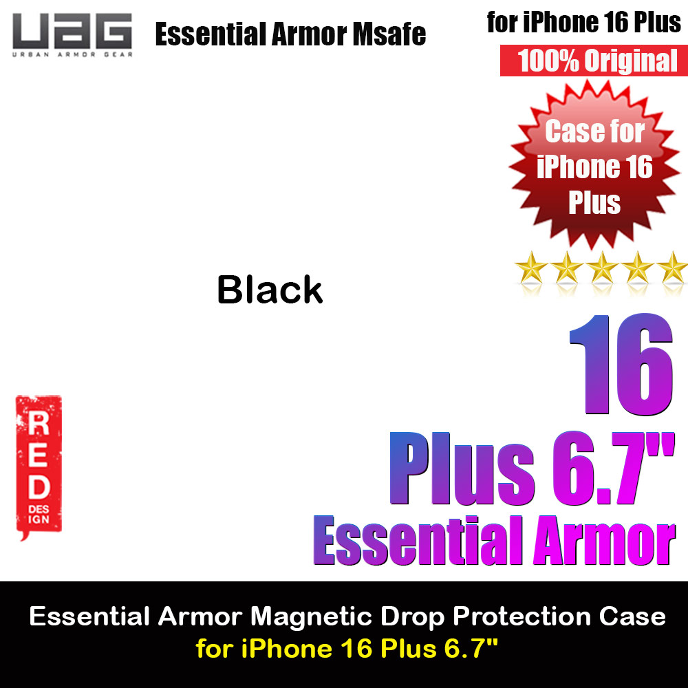 UAG Essential Armor Magsafe Compatible Drop Proof Kickstand Case for iPhone 16 Plus 6.7 (Black)