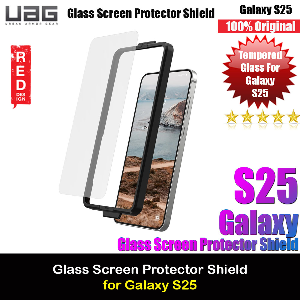 UAG Galaxy S25 Tempered Glass Screen Protector Shield Installation Kit Included (Clear)