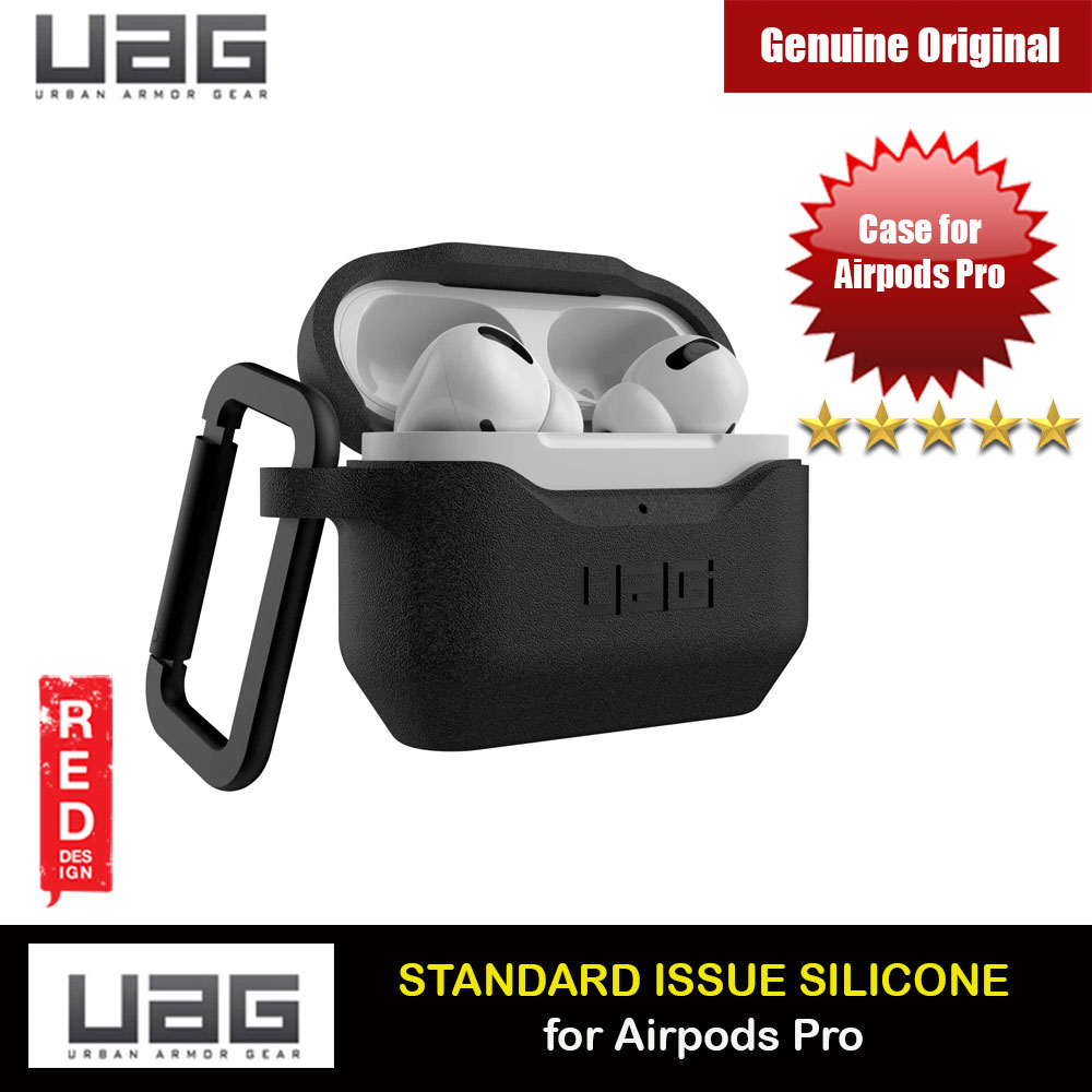 UAG Standard Issue Silicone Case with Detachable Carabiner for Airpods Pro (Black)