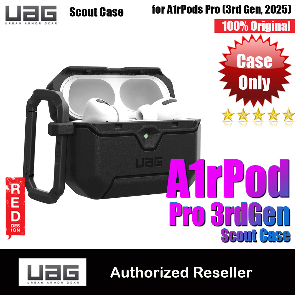 UAG Scout Rugged Case with Carabiner for Apple Airpods Pro 3 (Black)