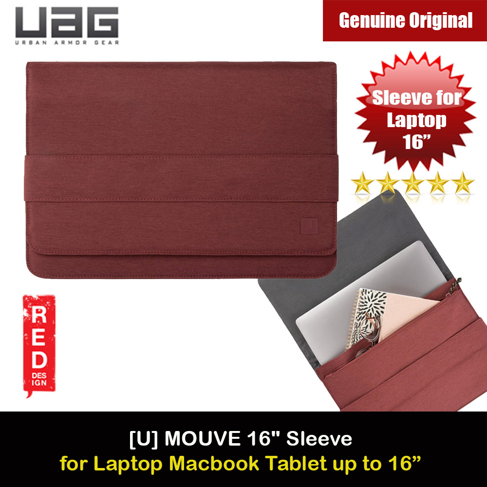 UAG [U] MOUVE Laptop Tablet Macbok Sleeve and Interior zipper pocket for pens small accessories for Laptop Macbook Tablet up to 16 inches (Aubergine)
