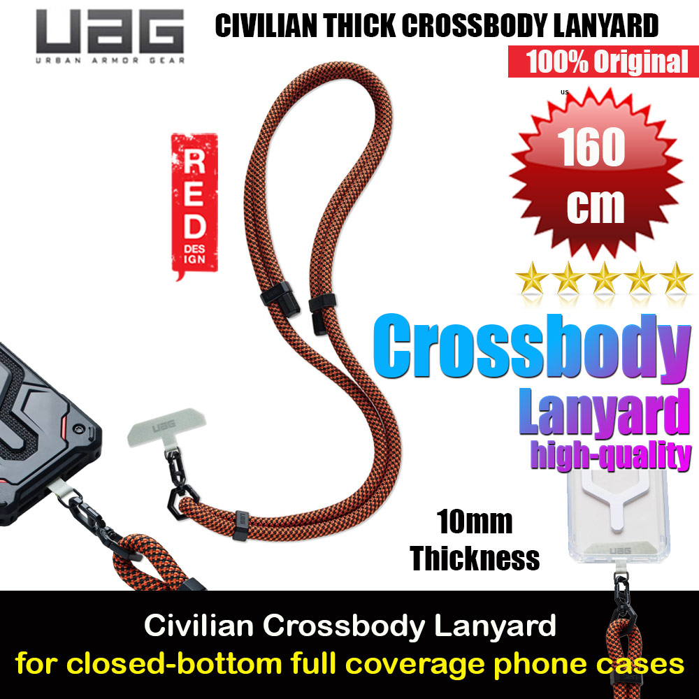 UAG Civilian Crossbody Lanyard Shoulder Holder Link Strap 10mm Thick for Phone case (Rust Black)