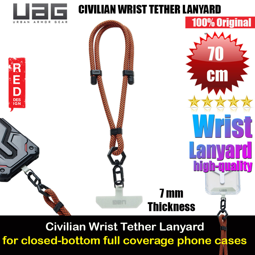 UAG Civilian Wrist Tether Lanyard Holder Link Strap for Phone case (Rust Black)
