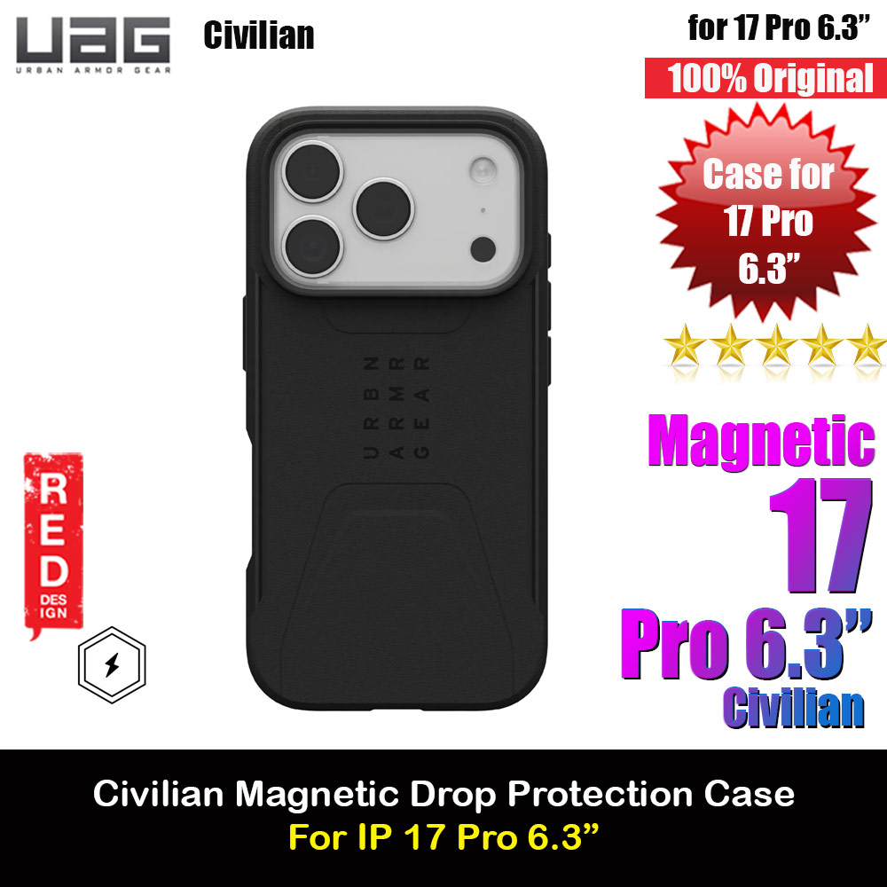 UAG Civilian Magsafe Drop Proof Shock Absorbing Drop Protection Case Case for iPhone 17 Pro 6.3 (Black)