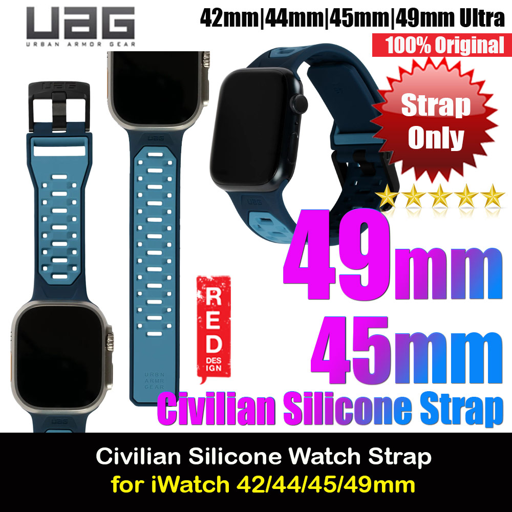 UAG Civilian Silicone Strap for Apple Watch 42mm 44mm 45mm 49mm Ultra Series 4 5 6 7 8 SE SE 2 (Mallard)