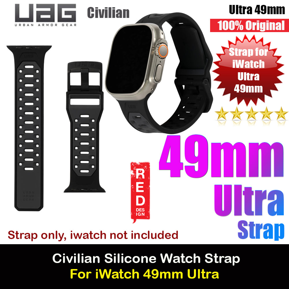 UAG Civilian Silicone Strap for Apple Watch 49mm Ultra (Graphite Black)