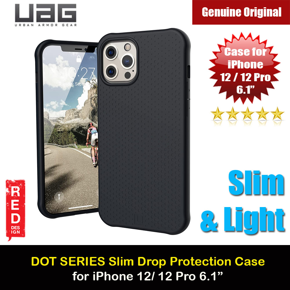 UAG Urban Armor Gear DOT SERIES Series Liquid Silicone Light and Slim Protection Soft Case for iPhone 12 iPhone Pro 6.1 (Black)