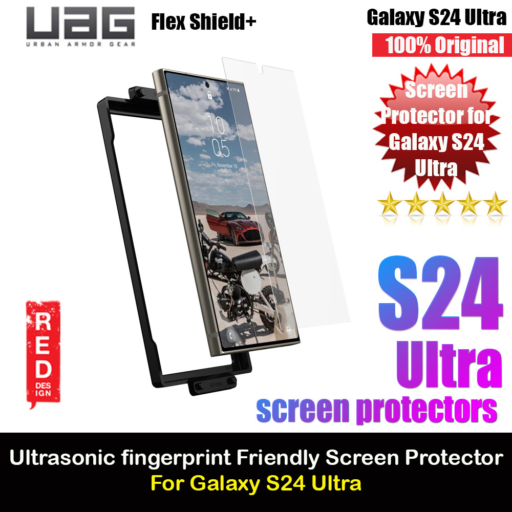 UAG Galaxy S24 Ultra Tempered Glass Flex Premium Screen Protector Shield Plus Ultrasonic fingerprint sensor friendly