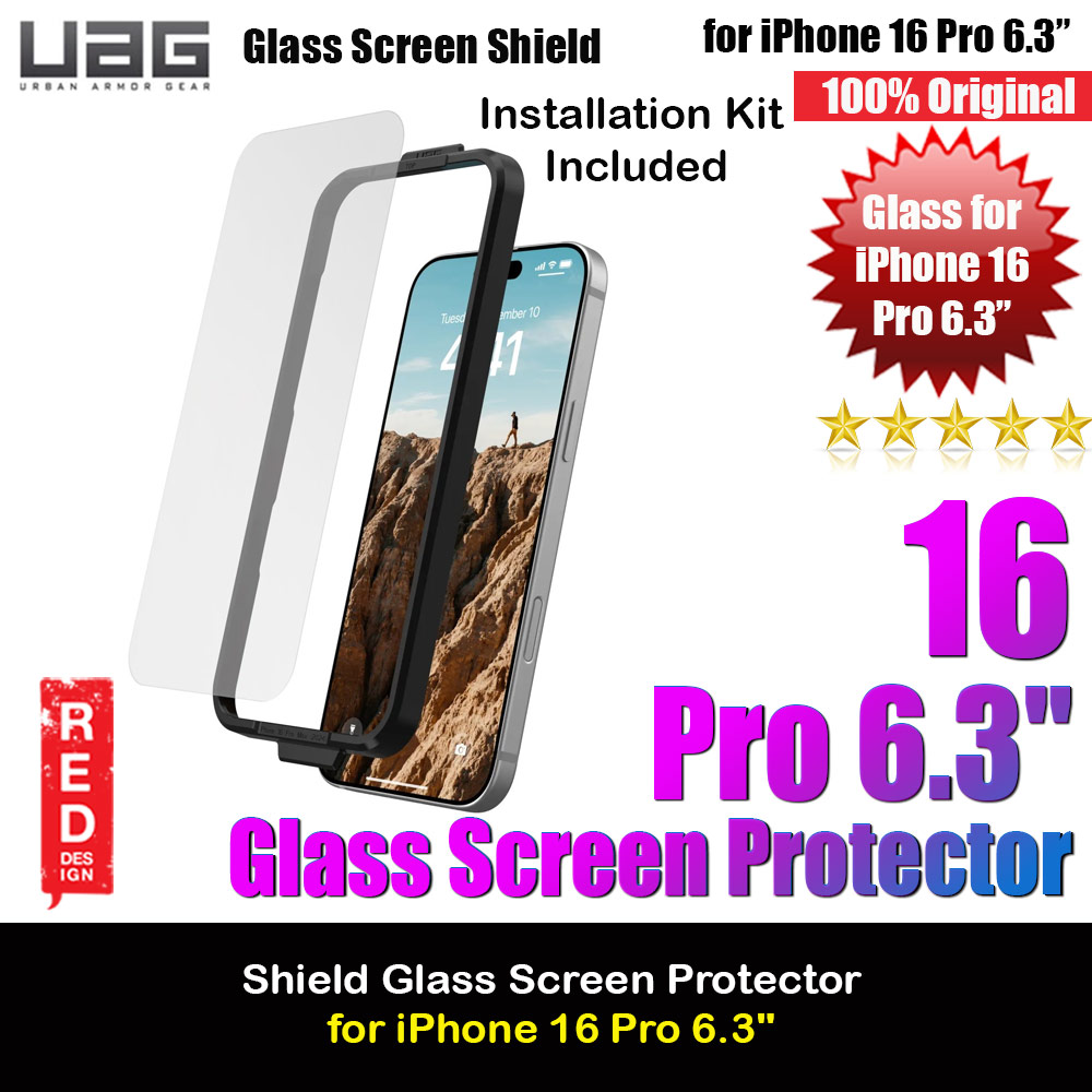 UAG Glass Shield Series Tempered Glass Screen Protector for iPhone 16 Pro 6.3 (Clear)