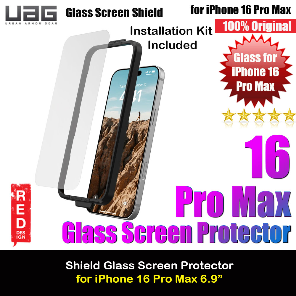 UAG Glass Shield Series Tempered Glass Screen Protector for iPhone 16 Pro Max 6.9 (Clear)