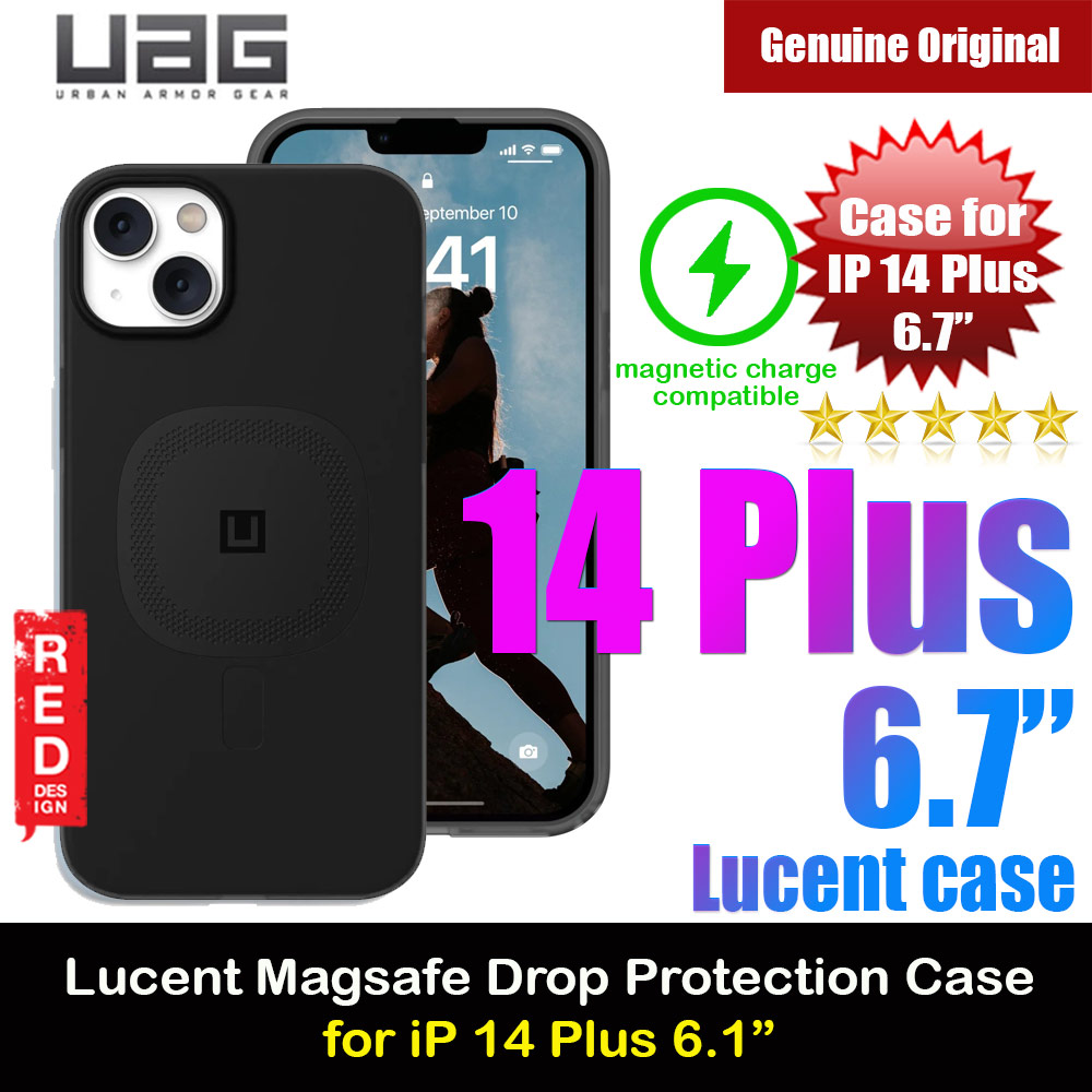 UAG U Series Lucent 2.0 Lightweight Drop Protection Case with Magsafe Compatible for iPhone 14 Plus 6.7 (Black)