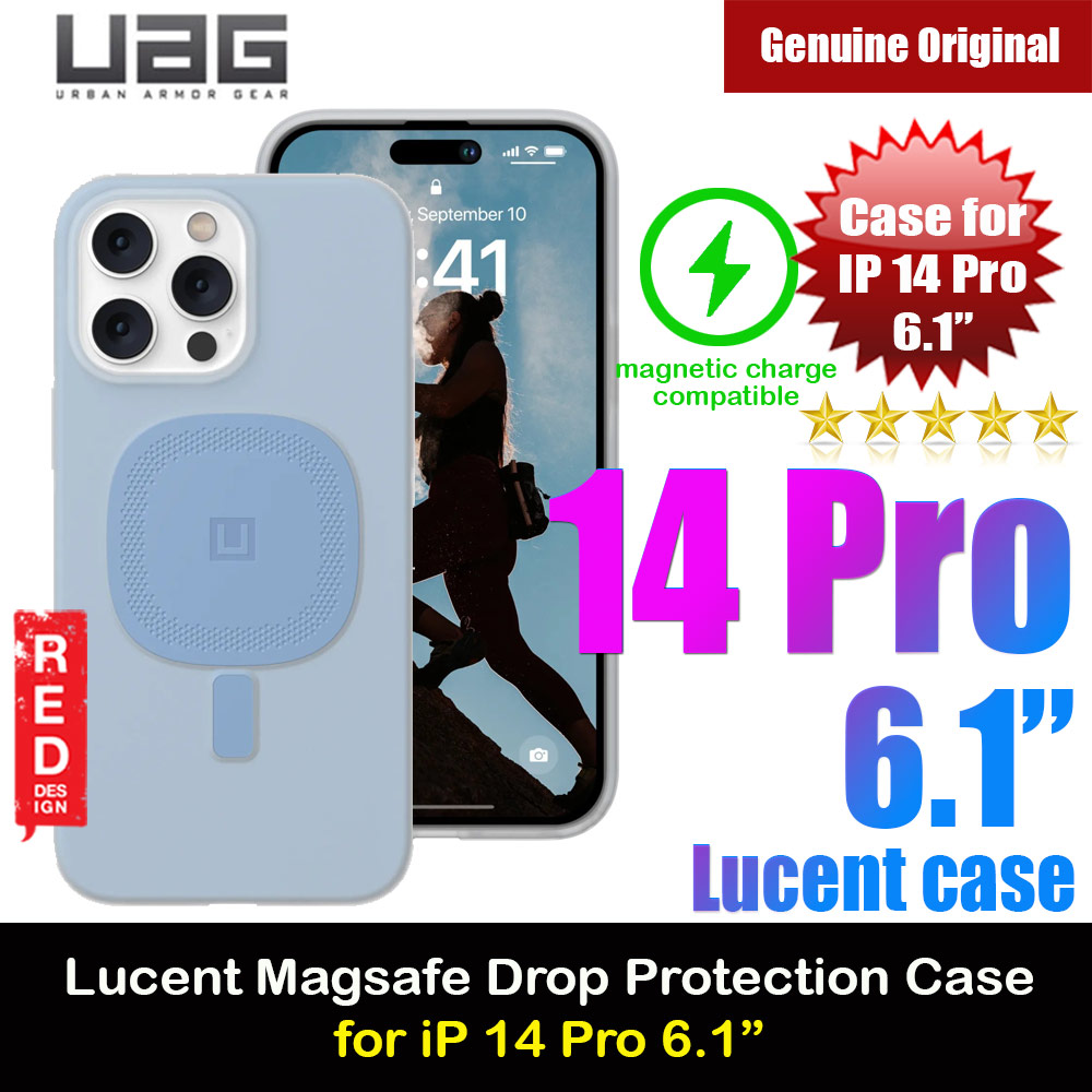 UAG U Series Lucent 2.0 Lightweight Drop Protection Case with Magsafe Compatible for iPhone 14 Pro 6.1 (Cerulean Blue)