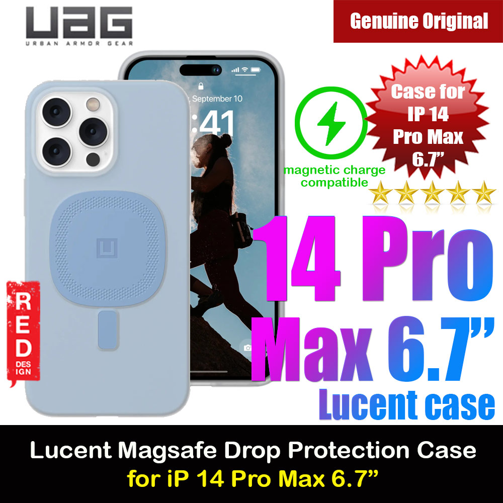 UAG U Series Lucent 2.0 Lightweight Drop Protection Case with Magsafe Compatible for iPhone 14 Pro Max 6.7 (Cerulean Blue)