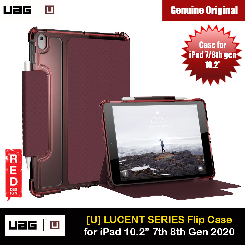 UAG [U] Lucent Series Featherlight Ultra Slim Profile Protection Case for Apple iPad 10.2 7th gen 2019 iPad 10.2 8th gen 2020 (Aubergine/Dusty Rose)