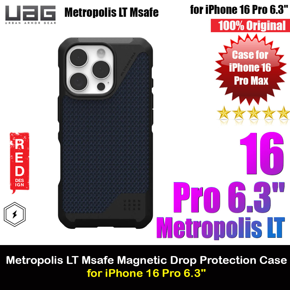 UAG Metropolis LT Magsafe Drop Proof Shock Absorbing Drop Protection Case for iPhone 16 Pro 6.3 (Kevlar Mallard)