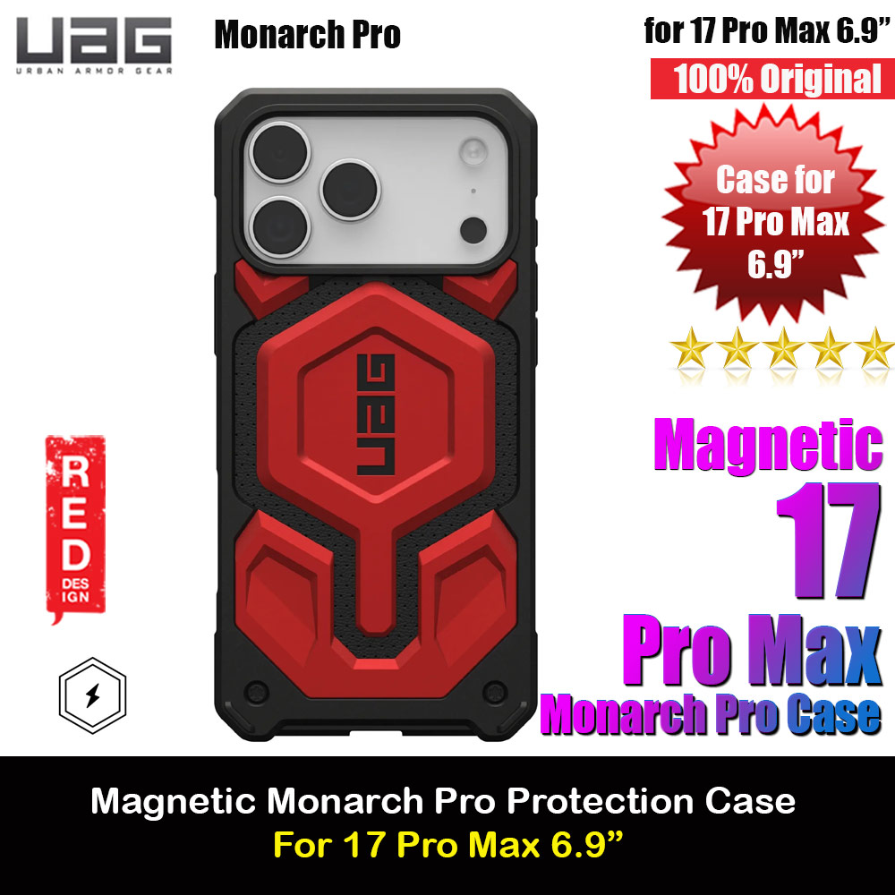 UAG Monarch Pro Magsafe Compatible Drop Proof Case for iPhone 17 Pro Max 6.9 (Crimson)