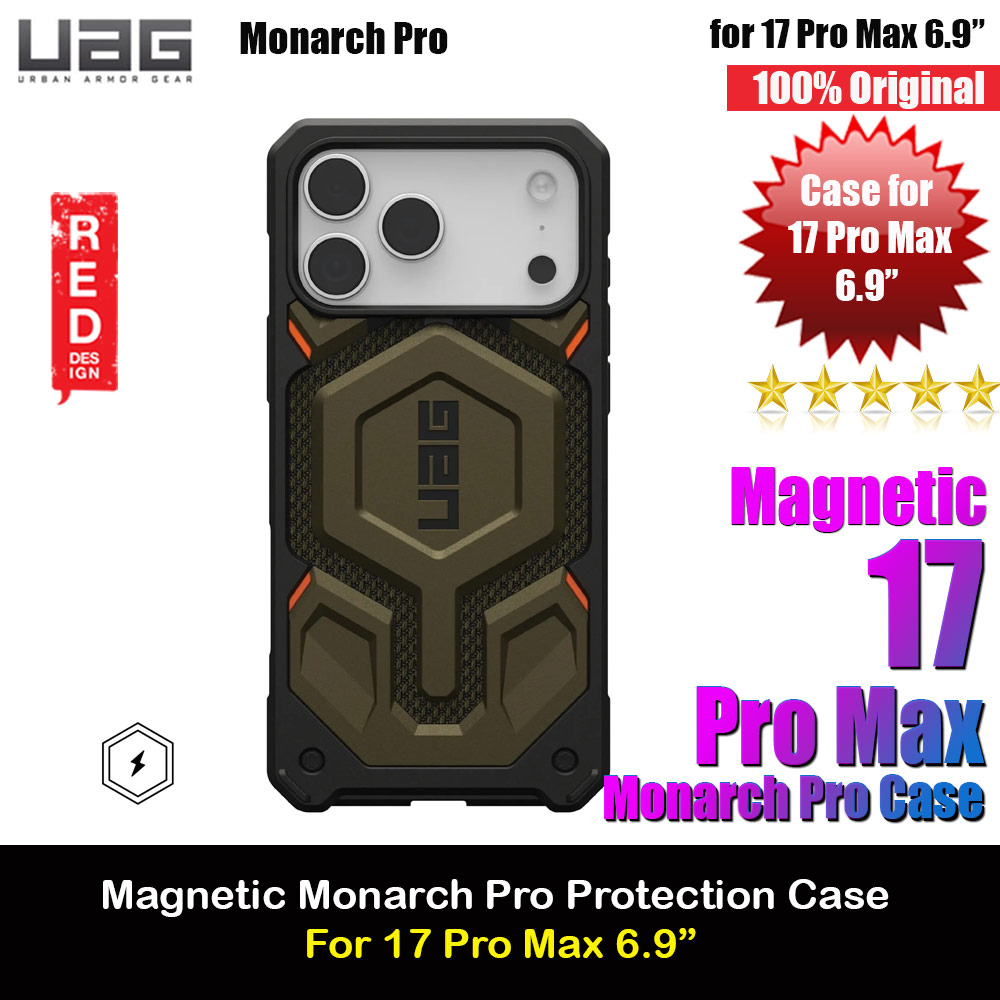 UAG Monarch Pro Kevlar Magsafe Compatible Drop Proof Case for iPhone 17 Pro Max 6.9 (Kevlar Element Green)
