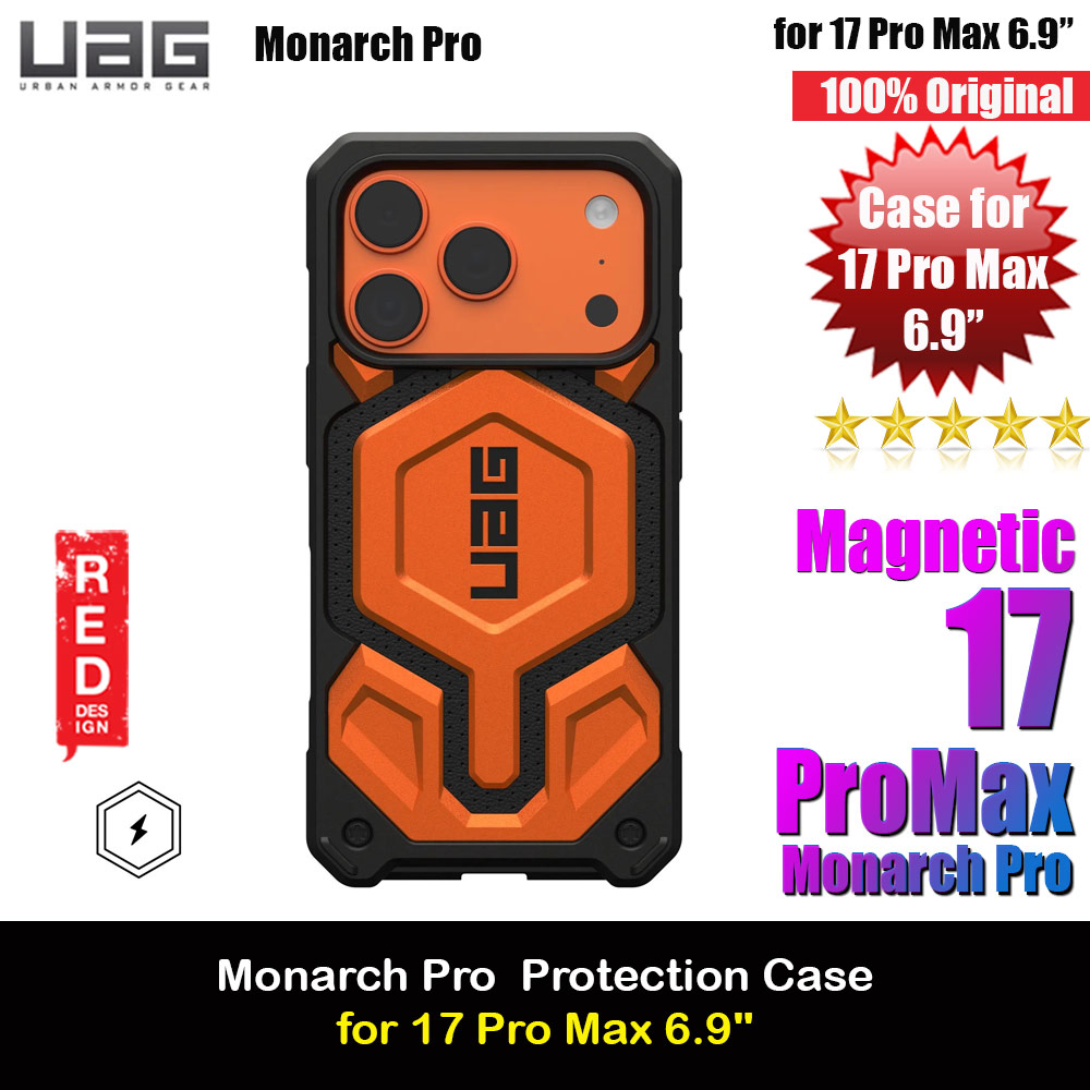 UAG Monarch Pro Magsafe Compatible Drop Proof Case for iPhone 17 Pro Max 6.9 (Orange)