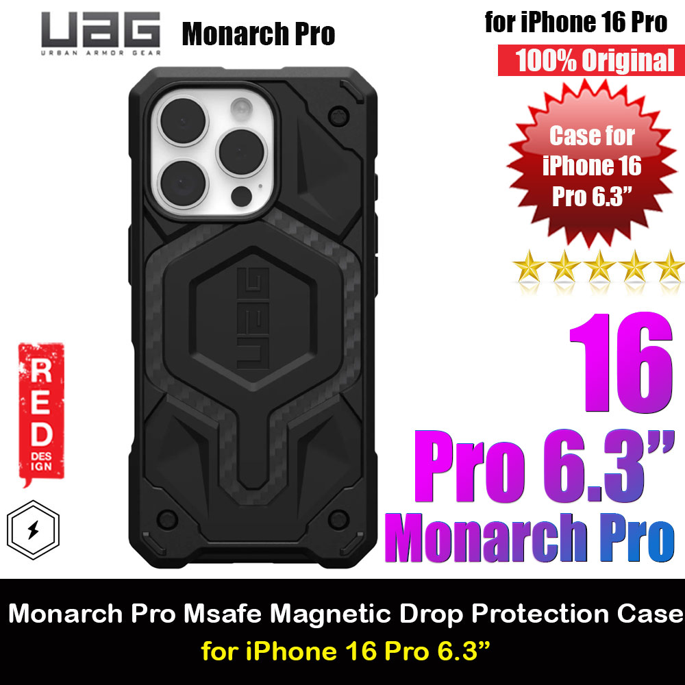 UAG Monarch Pro Magsafe Compatible Drop Proof Case for iPhone 16 Pro 6.3 (Carbon Fiber)