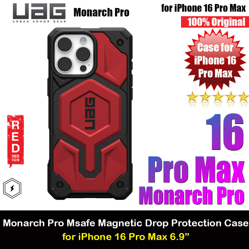 UAG Monarch Pro Magsafe Compatible Drop Proof Case for iPhone 16 Pro Max 6.9 (Crimson)