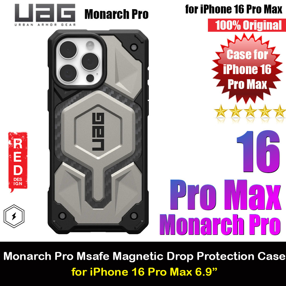 UAG Monarch Pro Magsafe Compatible Drop Proof Case for iPhone 16 Pro Max 6.9 (Titanium)