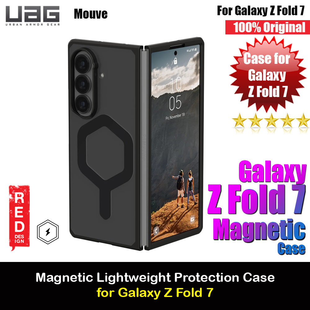 UAG Galaxy Z Fold 7 Case Mouve Slim Lightwight Protection Magnetic Case Cover Casing with Camera Protection Bezel Design (Ash)