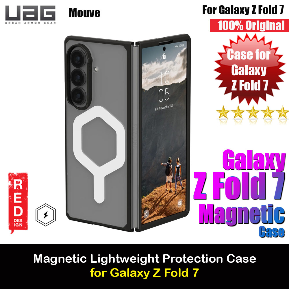 UAG Galaxy Z Fold 7 Case Mouve Slim Lightwight Protection Magnetic Case Cover Casing with Camera Protection Bezel Design (Ice)