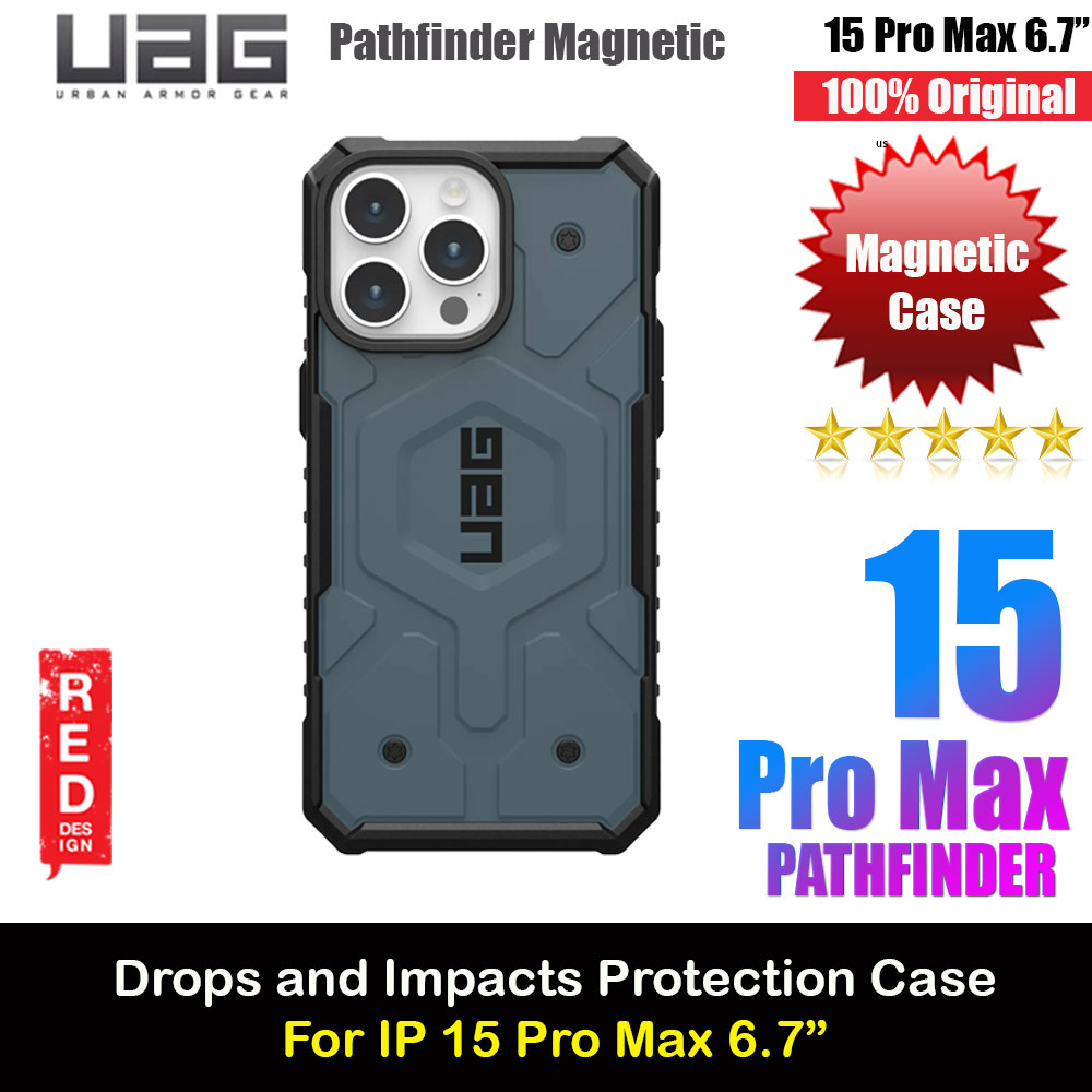 UAG Pathfinder Magsafe Compatible Drop Proof Case for iPhone 15 Pro Max 6.7 (Cloud Blue)