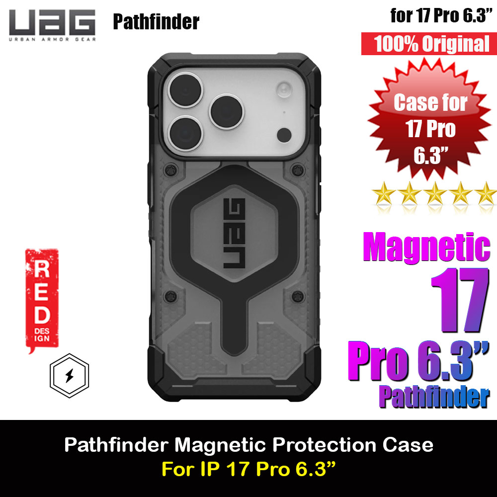 UAG Pathfinder Magsafe Compatible Drop Proof Clear Case for iPhone 17 Pro 6.3 (Ash)