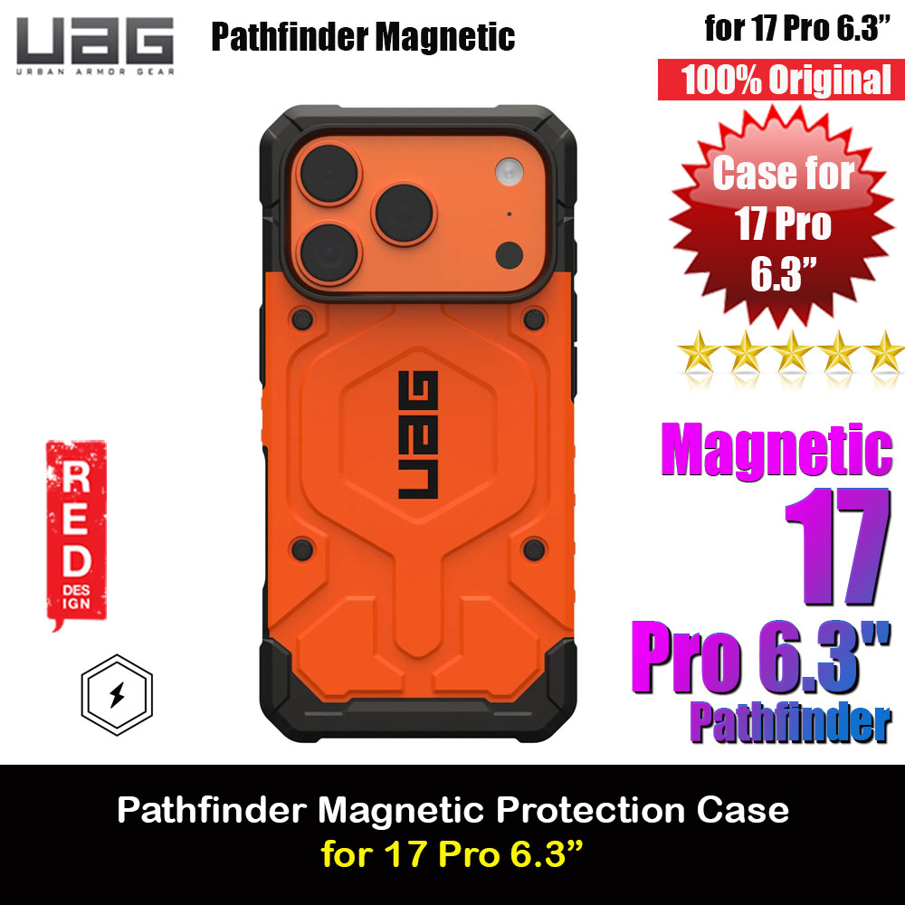 UAG Pathfinder Magsafe Compatible Drop Proof Case for iPhone 17 Pro 6.3 (Orange)