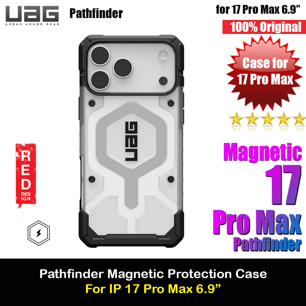 UAG Pathfinder Magsafe Compatible Drop Proof Clear Case for iPhone 17 Pro Max 6.9 (Ice Silver)