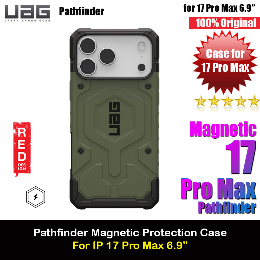 UAG Pathfinder Magsafe Compatible Drop Proof Case for iPhone 17 Pro Max 6.9 (Olive)