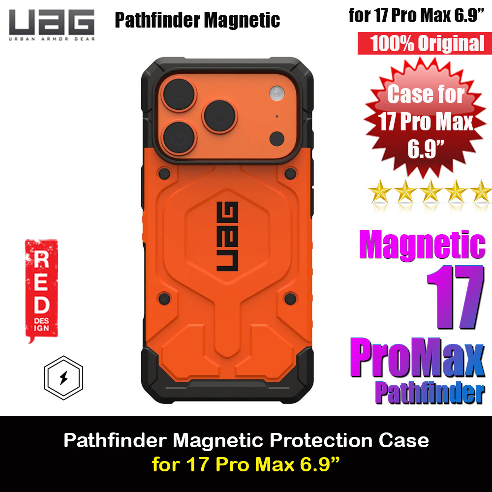 UAG Pathfinder Magsafe Compatible Drop Proof Case for iPhone 17 Pro Max 6.9 (Orange)