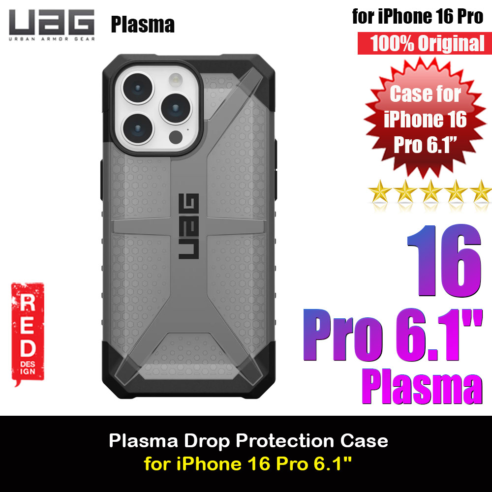 UAG Plasma Drop Proof Shock Impact Resistant Transparent Clear Case for iPhone 16 Pro 6.3 (Ash)