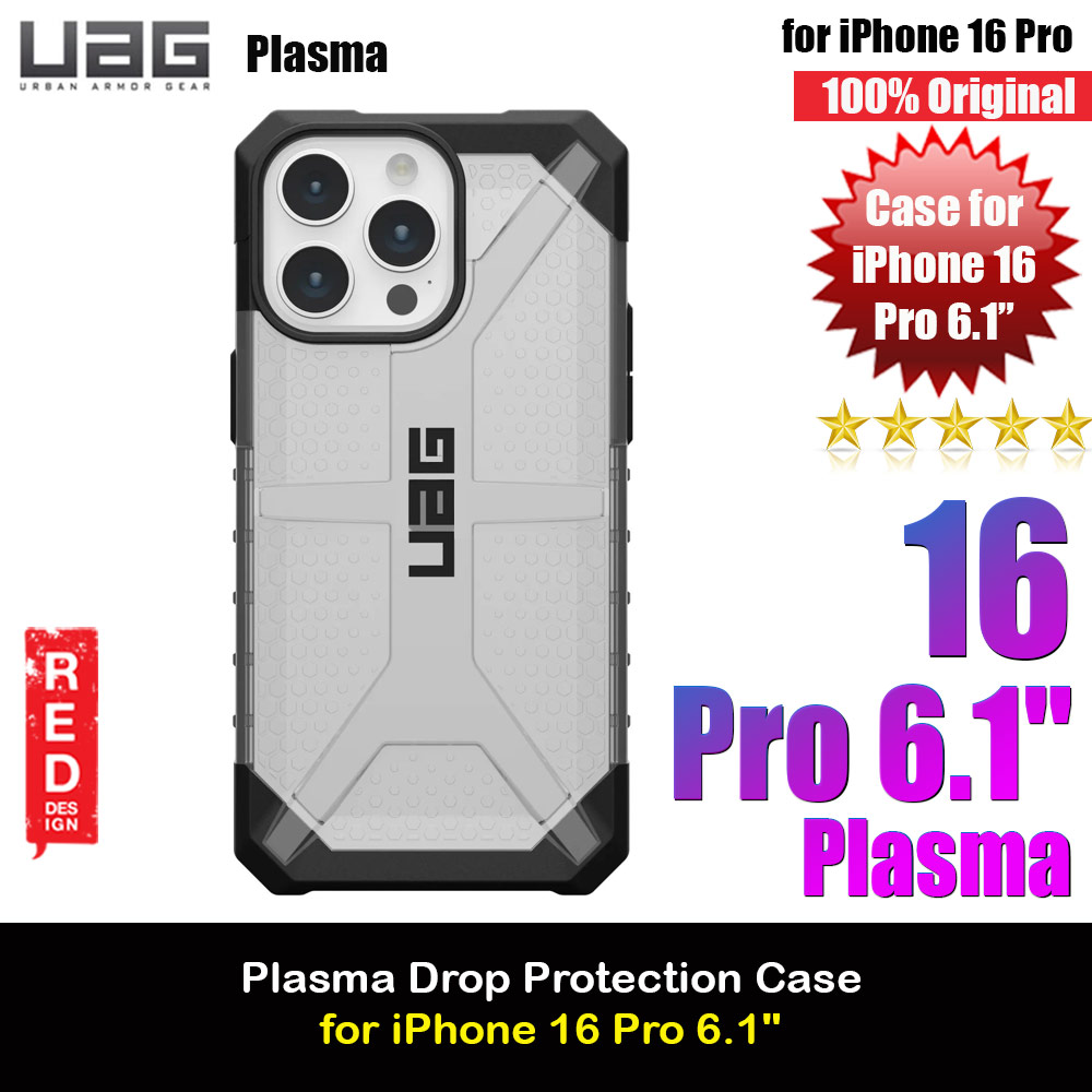 UAG Plasma Drop Proof Shock Impact Resistant Transparent Clear Case for iPhone 16 Pro 6.3 (Ice)