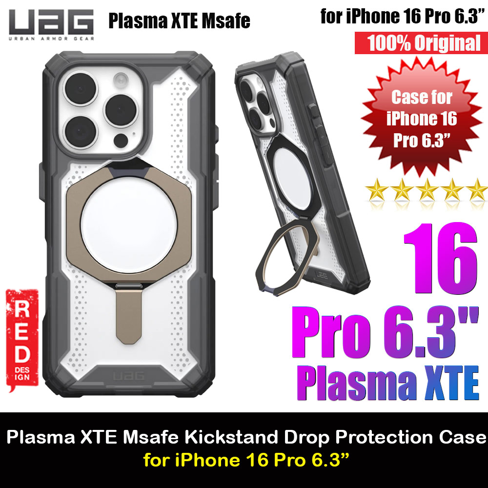 UAG Plasma XTE Magsafe Compatible Drop Proof Kickstand Case for iPhone 16 Pro 6.3 (Ash Titanium)